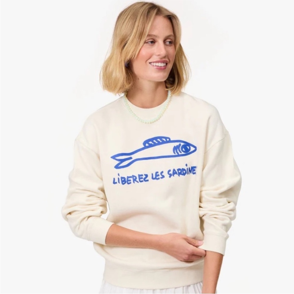 NWT Clare V. Libérez Les Sardines Sweater